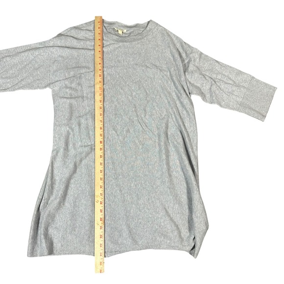 Eileen Fisher Sweater Dress Women Medium Gray Organic Cotton Knit Long Sleeve - Picture 6 of 9